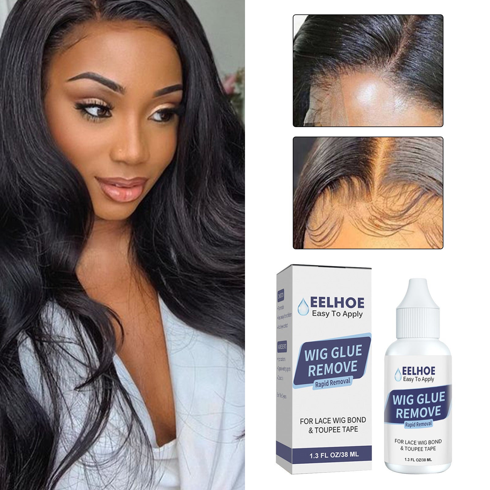 EELHOE Wig Glue Skin Invisible Liquid Glue Weaving Hair Replacement Wig Unloading Glue Fast Unloading Hair Block Glue