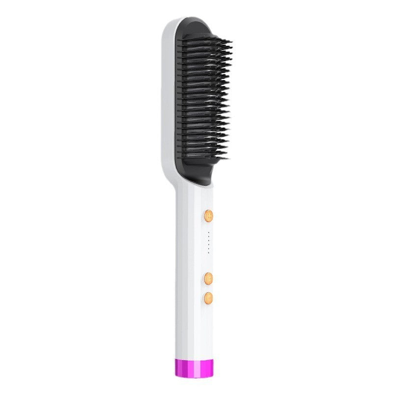 New Hair Straightening Comb Negative Ion Hair Straightener Straight Hair Curling Dual-Use Electric Curling Comb With Inner Buckle Lazy Curling Iron